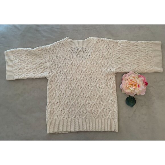 Ana Ivory Cable Knit Sweater M Classiccore Light Academia Tweecore Preppy - Picture 3 of 11